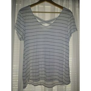 White striped sheer tee
